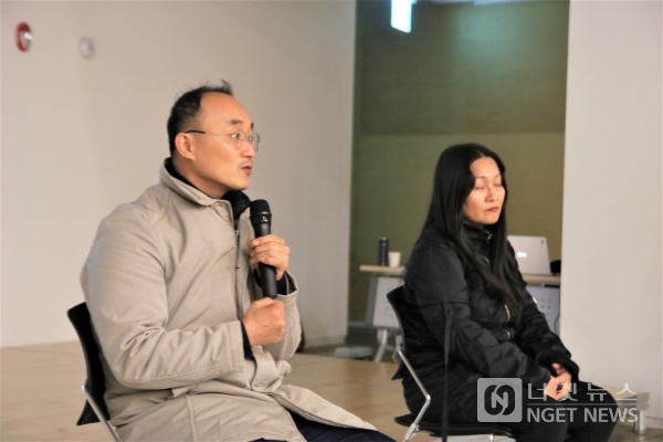 발표를 하고 있는 김상철 책임연구원(왼쪽)과 정안나 연구원(사진=김규용기자)