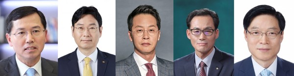 임영진 신한카드 사장, 이창권 KB국민카드 사장. 조좌진 롯데카드 사장, 김정기 우리카드 사장, 권길주 하나카드 사장. 사진=각 사 제공