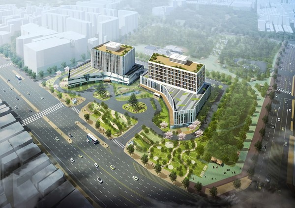 성남시 수정구 신흥동 법조단지 조감도(왼쪽 검찰청사, 오른쪽 법원청사). 사진=성남시