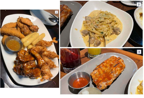 해당 게시물에 첨부된 아웃백 메뉴 사진들. 사진=블라인드 캡쳐