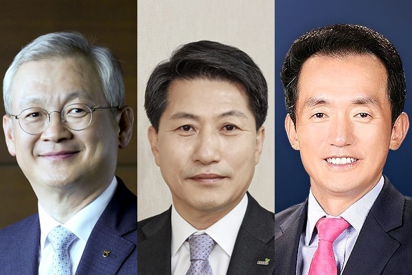 NH투자증권 정영채 사장, 교보증권 박봉권 사장, 한양증권 임재택 대표이사. 사진=각 사 제공