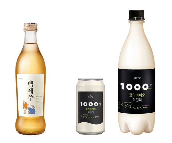 국순당' 백세주', '1000억 프리바이오 막걸리' 제품 이미지. 사진=국순당