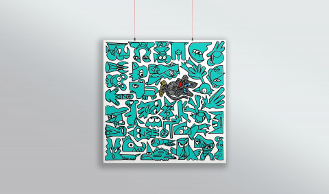 Mint jelly, 지비지, Acrylic on canvas, 61×61㎝. 제공=크라우디