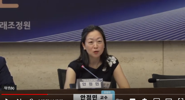 한국경쟁법학회 ‘자율규제에 대한 법학적 논의’ 학술대회에서 안정민 한림대 교수가 발언하는 모습.(사진=유튜브 캡쳐)