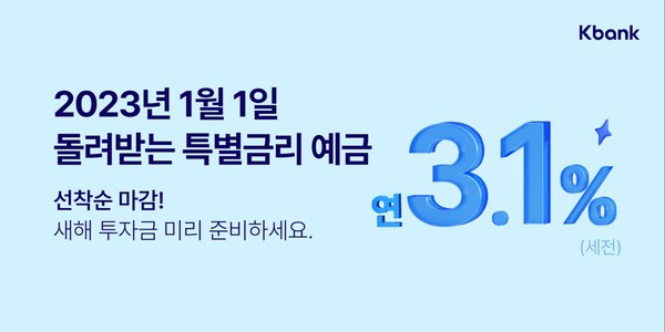 케이뱅크가 ‘새해 준비 예금’을 판매한다. 사진=케이뱅크