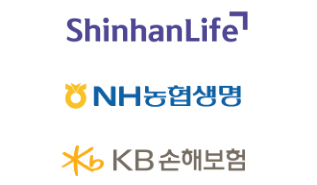 신한라이프, NH농협생명, KB손해보험 CI. 사진=각사