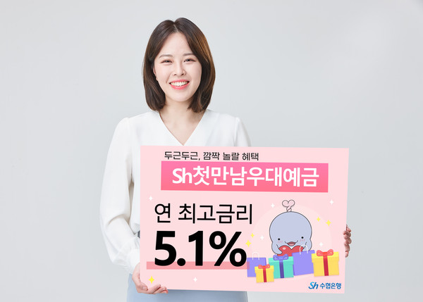 Sh수협은행은 금리 상승기를 맞아 연 최고 5.1% 금리의 ‘Sh첫만남우대예금’을 출시했다. 사진=Sh수협은행