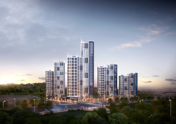  ‘래미안 송도역 센트리폴’ 야경 투시도. 사진=삼성물산