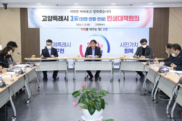 고양시가 새해 첫 ‘3안 민생대책회의’를 개최하고 설 연휴 민생대책을 집중점검 했다. 사진=고양시