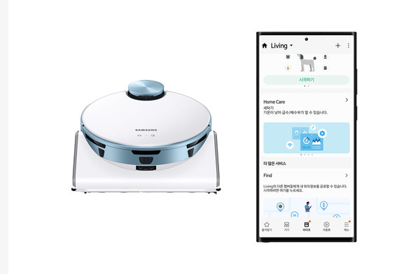 한국표준협회로 부터 국내 최초로 'AI 신뢰성 인증'을 획득한 삼성 '비스포크 제트 봇 AI'와 '스마트싱스 홈케어' 이미지. 사진=삼성전자