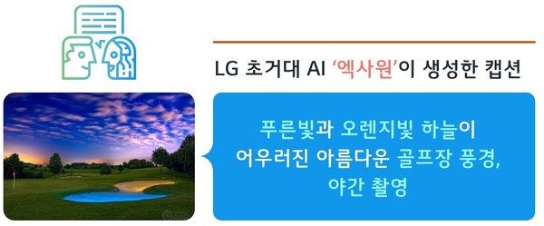 LG의 초거대 멀티모달 AI 엑사원이 생성한 캡션 예시. 사진=LG