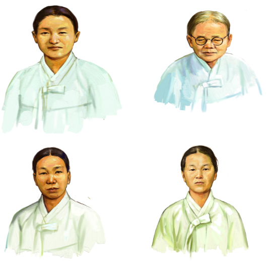 왼쪽부터 시계방향 권애라, 심영식, 신관빈, 임명애 선생. 사진 제공=보훈처