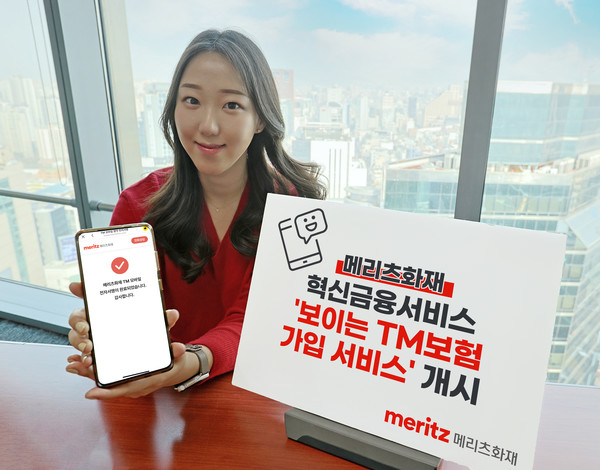 메리츠화재가 혁신금융서비스 '보이는TM보험 가입 서비스'를 개시했다. 사진=메리츠화재