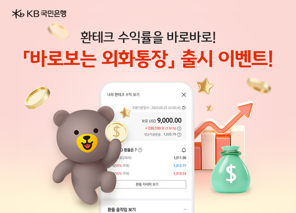 KB국민은행이 쉬운 환테크가 가능한 ‘바로보는 외화통장’을 출시했다. 사진=KB국민은행