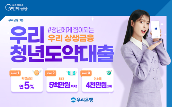 우리은행이 연 5% 금리 ‘청년도약대출’을 출시했다. 사진=우리은행