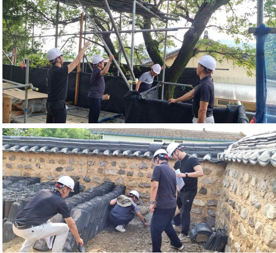 보물 ‘경주 귀래정’ 보수정비 현장 점검하는 문화재청 관계자들. 사진 제공=문화재청