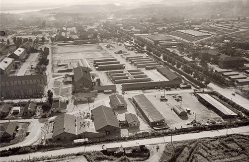 1963년, 용산미군기지와 이촌동일대 전경. 사진 제공=서울시