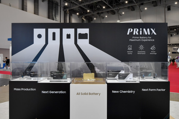 '미래모빌리티엑스포' 삼성SDI 부스에 전시된 PRiMX 배터리. 사진=삼성SDI