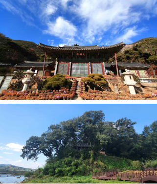 ‘창녕 관룡산 관룡사 일원’(上)과 ‘곡성 함허정 일원’. 사진 제공=문화재청