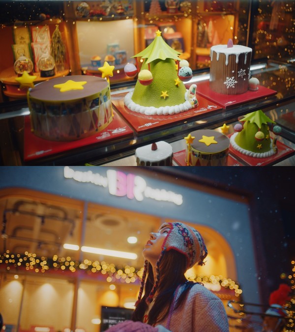 SPC 배스킨라빈스가 2023년 크리스마스 캠페인 '호호호 홀리데이' 광고 영상을 공개했다. 사진=배스킨라빈스