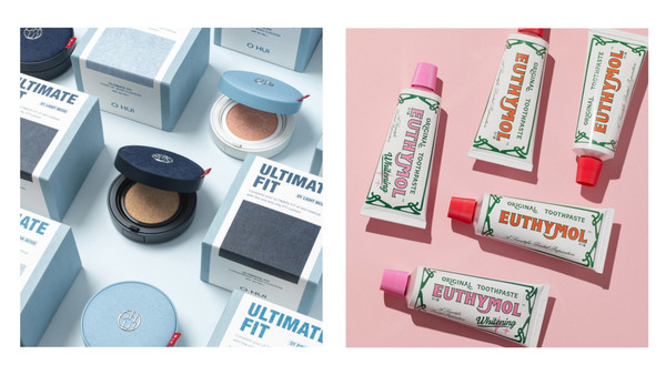 LG생활건강 오휘 '진 쿠션'과 유시몰 '화이트닝 치약'. 사진=LG생활건강