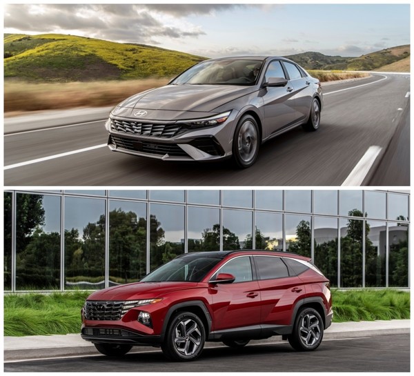 현대자동차 아반떼(위)와 투싼. 사진=현대자동차