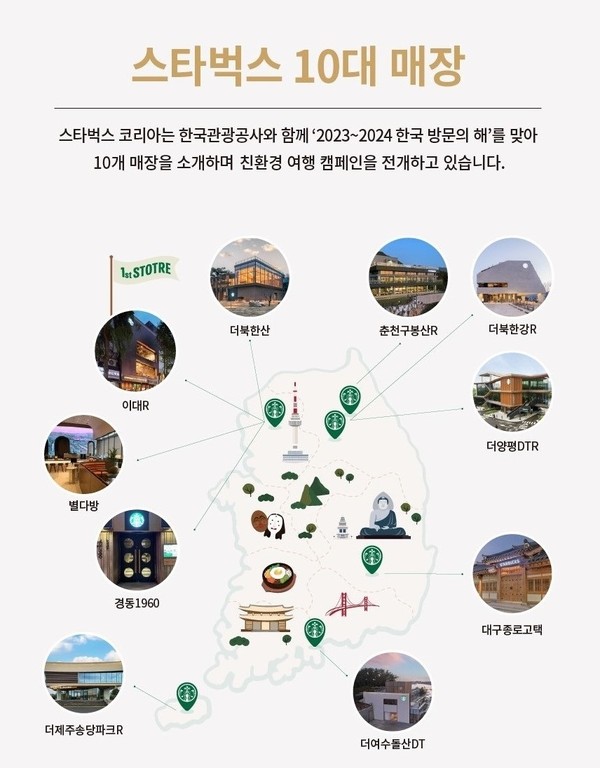 스타벅스 10대 명소 매장 안내 이미지. 사진 = 스타벅스 코리아.