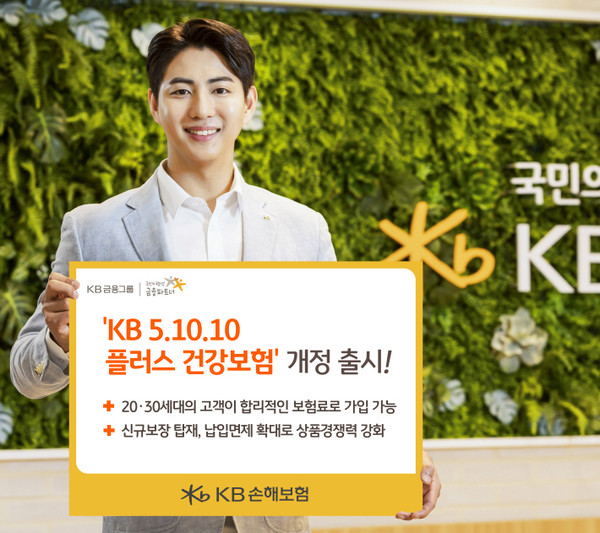 KB손해보험이 가입고객 분석을 통해 20·30세대 고객의 상품경쟁력을 대폭 강화한 'KB 5.10.10(오텐텐) 플러스 건강보험'을 개정 출시했다. 사진=KB손해보험