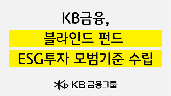 KB금융이 ‘블라인드 펀드 ESG투자 모범기준’을 수립했다. 사진=KB금융