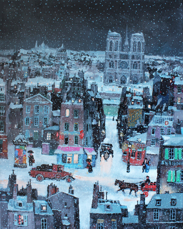 파리, 눈 내리는 밤, Paris nuit de neige, 2023 ©Michel Delacroix