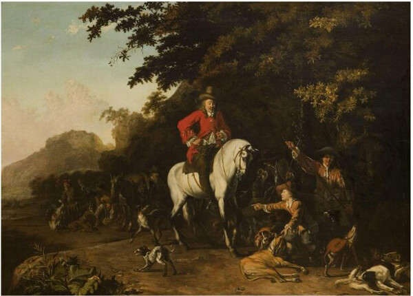 헨델이 소장했던  A.온디우스의 '사냥꾼과 개들'. 