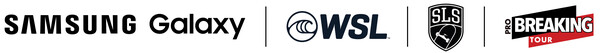 월드서프리그(WSL)·스트리트 리그 스케이트보딩(SLS)·프로 브레이킹 투어(PBT) 로고 이미지.사진=삼성전자