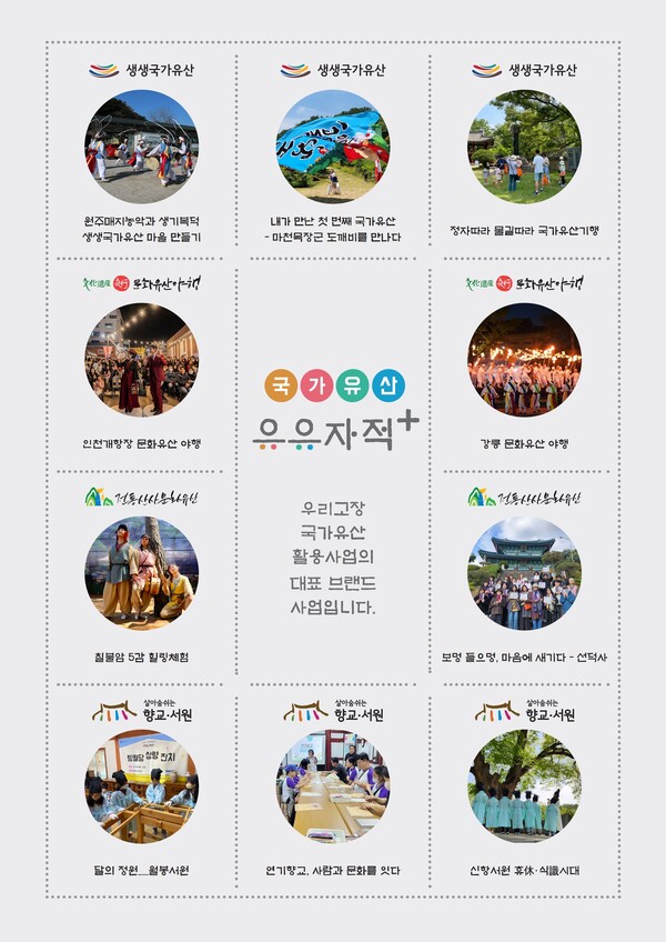 문화재청이 선정한 '우리고장 국가유산 활용 대표 사업 10선' 포스터. 사진 = 문화재청