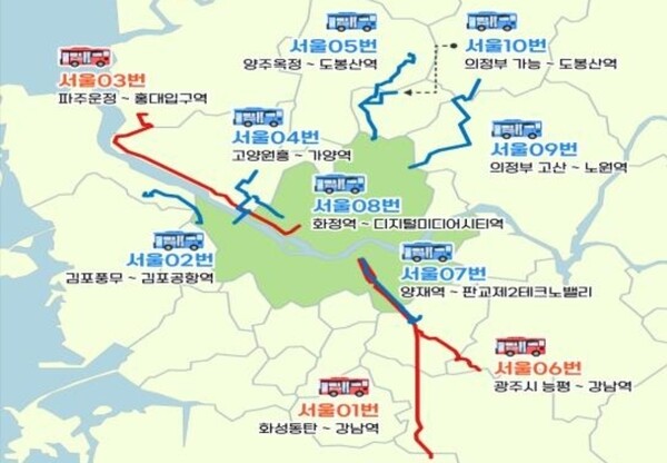 서울동행버스 노선이 7일부터 경기도 성남·고양·의정부시로 확대된다. 사진=서울시