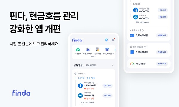 핀다가 앱 화면을 개편했다. 사진=핀다