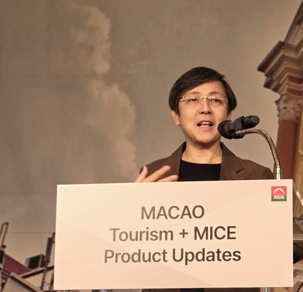 마카오정부관광청이 주최한 '2024 마카오 위크' 의 첫날 이벤트 '마카오 관광 산업 및 MICE 상품 최신 정보 세미나'에서  마리아 헬레나 드 세나 페르난데스 마카오정부관광청장이 인사말을 하고 있다. 사진=권진욱 기자