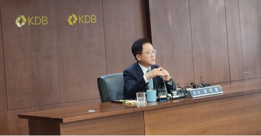 강석훈 KDB산업은행 회장이 취임 2주년 기자간담회에서 발언하고 있다. 사진=KDB산업은행