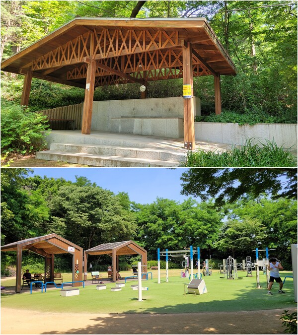 도곡약수터 전경(위), 원형광장 전경(아래). 사진 = 안병국 객원기자