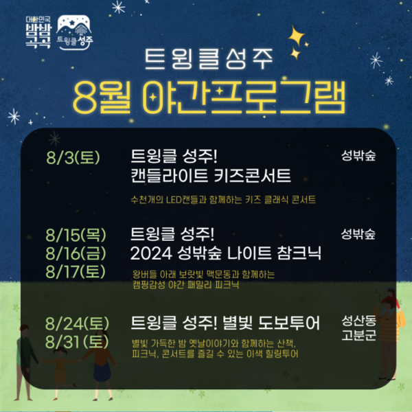 경상북도 성주군 야간관광 브랜드 '트윙클 성주(Twinkle Seongju)!' 8월 행사. 사진 = 성주군 