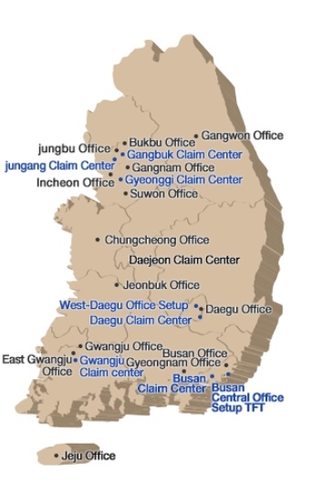 롯데손해보험의 지부 안내 자료.사진=롯데손해보험 홈페이지 갈무리