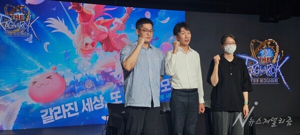 (왼쪽부터) 나경일 사업 PM, 선상웅 사업 PM, 박연주 운영 총괄. 사진=장하민 기자