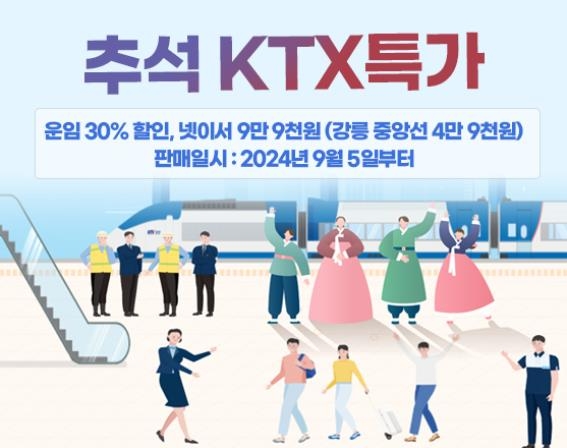 추석 KTX 특가 프로모션 홍보 이미지. 사진 = 한국철도공사