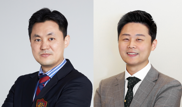 조동주 이랜드월드 대표이사(왼쪽)와 황성윤 이랜드 유통부문 총괄 겸 이랜드이츠 대표이사(오른쪽). 사진=이랜드그룹