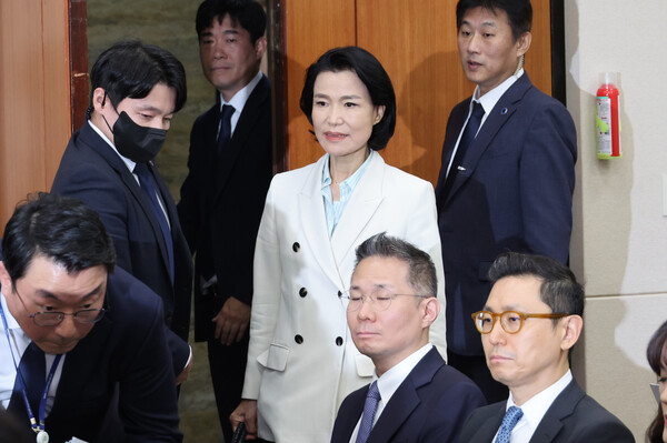 7일 오후 열린 국회 과학기술정보방송통신위원회 국정감사에 이진숙 방송통신위원장이 일반증인으로 출석하고 있다. 사진 = 연합뉴스