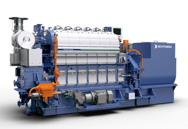 HD현대중공업이 개발 완료한 '힘센(HiMSEN) 암모니아 이중연료 엔진(모델명: H22CDF-LA)' 모습. 사진=HD현대중공업