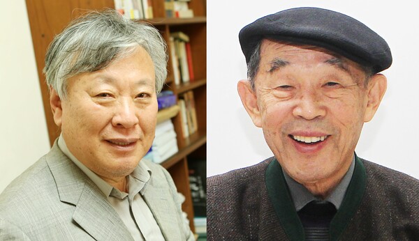 이문열 소설가(왼쪽), 김정옥 연극연출가(오른쪽). 사진 = 연합뉴스 
