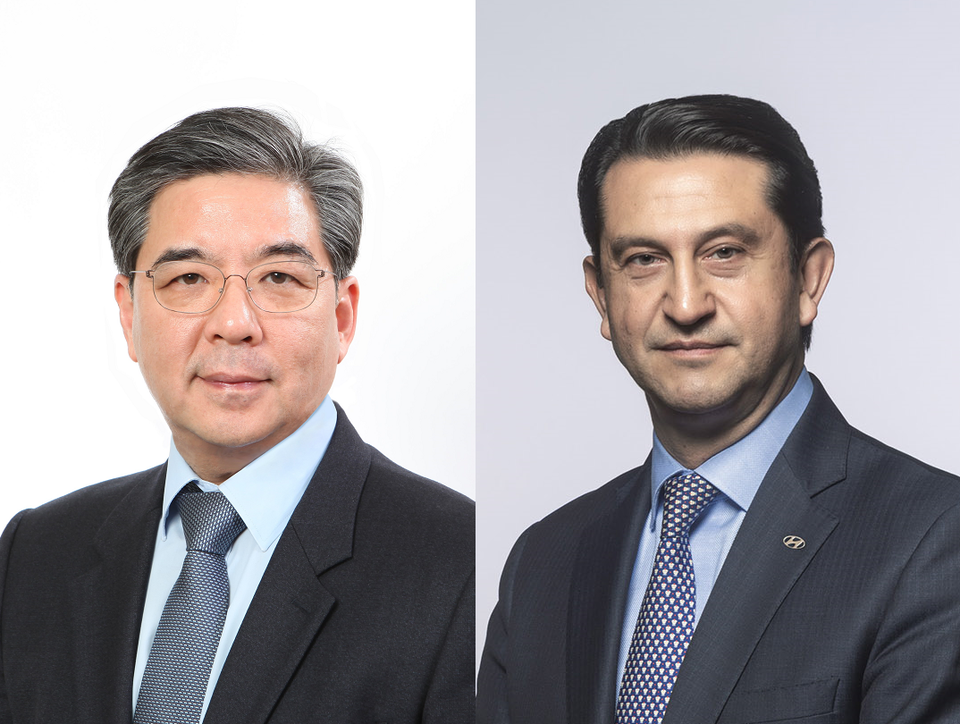 장재훈 신임 부회장(왼쪽)과 호세 무뇨스 신임 CEO(오른쪽). 사진=현대차그룹
