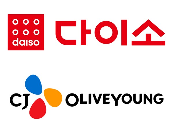 위부터 다이소, CJ올리브영 로고. 사진=다이소, CJ올리브영 