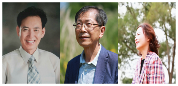 ​ 윤삼현 작가(왼쪽), 박형동 시인(가운데), 강경화 시조시인. 사진=광주시