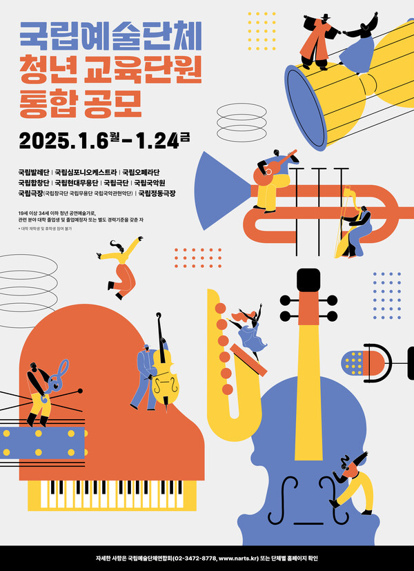 국립예술단체 청년 교육단원 통합 공모 포스터. 사진=문화체육관광부